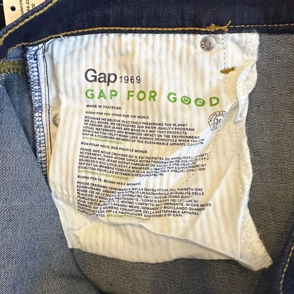 GAP 1969 Jean Women 32 R Dark Wash Stretch Mid Rise Gap For Good True Skinny NWT
